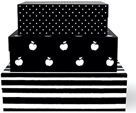 Kate Spade New York Dekorative Aufbewahrungsboxen mit Deckel, 3 Stück, stabile Organizer-Aufbewahrungsbehälter, inklusive kleinen, mittelgroßen, rosafarbenen Nistkästen mit Magnetverschluss, Punkte