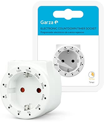 Garza - Enchufe programador electronico de cuenta regresiva ( de 10 min a 12 horas)
