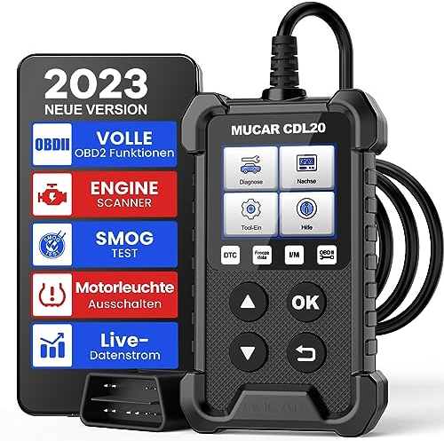 mucar OBD2 Diagnosegerät, CDL20 Diagnosegerät Auto, Universal OBD2/EOBD KFZ-Fehlercode-Lesegerät mit Vollen OBD2-Funktionen (Schwarz)