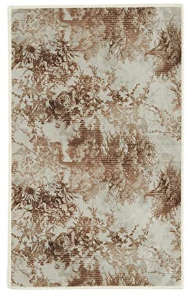 ESSENZA Teppich Aurelie Vanille, 60x90 cm - 60% Polyester, 30% thermoplastischesPolyurethan, 10% Baumwolle - Blumen