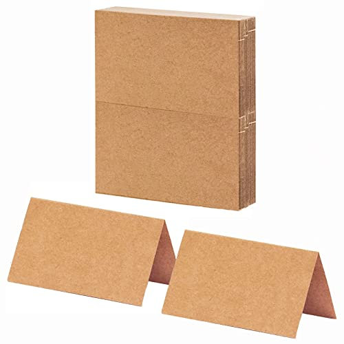 20-Piece Brown Kraft Card Set - Multi-Purpose Wedding/Event Essentials for Seating Assignments, Menu Signs and Table Identifiers (Writable, Handwritten Details