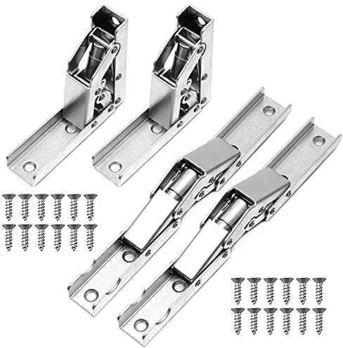 4 Piezas Bisagras Para Muebles de Cocina 90 Grados, Bisagra de Estante Plegable, Bisagra de Soporte de Escritorio Oculta con Tornillos Para Puertas de Gabinete