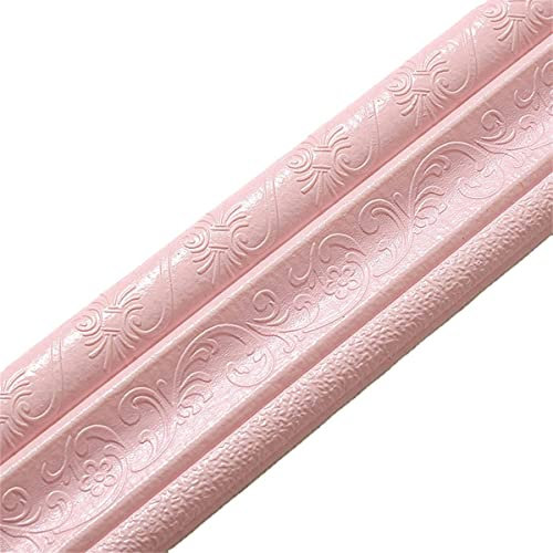 ZYNCUE 1 Rolle 3D Muster Aufkleber Wandverkleidung Linie Sockelleiste Bordüre 90 Zoll Tapetenbordüren Dekoration Selbstklebend Haushalt - Rosa