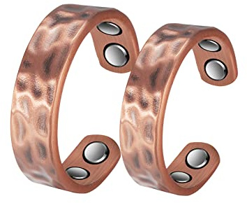 EnerMagiX Tri Tone 3500 Gauss Magnetische Kupferringe für Damen oder Herren, 99,95% Kupferring mit 4 Magneten, Größenverstellbar - Frauentag Geschenk für Mama, Ehefrau (CPR-0282 SL)