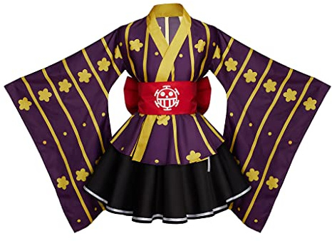 Saniplaycos Anime Trafalgar D. Water Law Lolita Kimono Dress Luffy Cosplay Costume Outfits Halloween Carnival Suit for Women