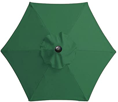 MENAYODA Sonnenschirm Ersatzbezug, Terrassenschirm Ersatzdach, 3 m Wasserdicht, Langlebig Sonnenschirmabdeckung, für Patioschirm Gartenschirm (Dunkelgrün, 6 Arme)