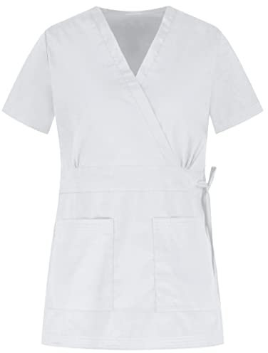 B-well Laura Kasacks - Pour femme - Pour esthéticienne, coiffeuse, masseuse, physiothérapeute, spa, Blanc., XXL