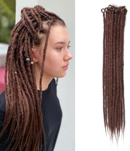 Dsoar Dünne 0,6cm Lange Synthetische Dreadlock Verlängerungen Handgefertigtes 20 Zoll 20 Strang Häkelhaar Lange Gehäkelte Zöpfe Hip-Hop Style Soft Dreads Haarverlängerungen 30#