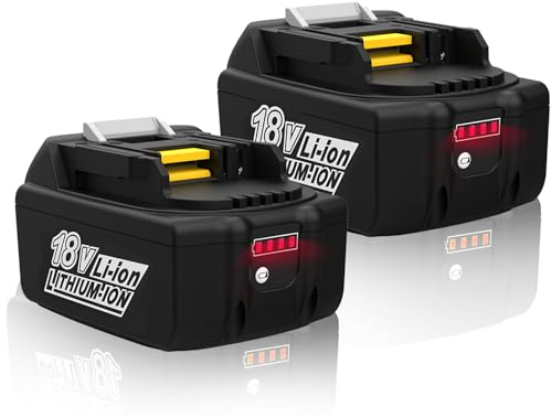 Energup 2Pcs 18V 8.0Ah Batteria per Makita Batteria 18V BL1860 BL1860B BL1850B BL1850 BL1840 BL1830 BL1815 194205-3 con Indicatore LED