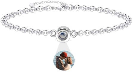 Aina Personalisiertes Armband mit Foto - Ich Liebe Dich Armband in 100 Sprachen - Schmuck Geschenk für Frauen und Männer