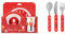 Christmas Santa 5 Piece Melamine Plate Bowl Cup + 3 Piece Cutlery Set | Santa & Nutracker Set (1 x 5 Piece Set)