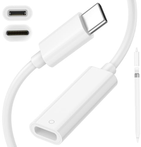 USB C Cable to Apple Pencil Adapter,Type C Cable to iPencil Adapter for apple Pencil 1st Gen iPad 11 10th,Bluetooth Pairing Support,USB-C Charging Adapter Cable for apple Pencil 1st Gen iPad 11 10th