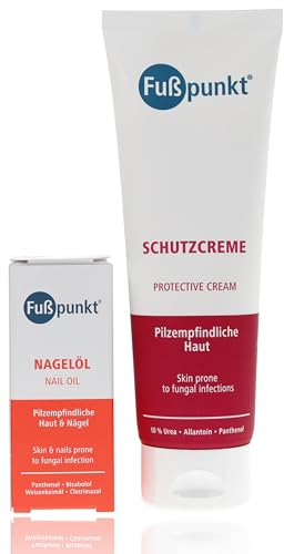 Set aus Fußpunkt Schutzcreme 125ml + Fußpunkt Nagelöl 20ml für pilzempfindliche Haut