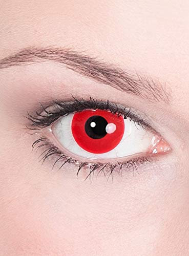 Kontaktlinse Jahreslinse - rote Motivlinse mit Sehstärke (1 Stück) - Dioptrien: -2,5 - ideal für Halloween, Karneval & Motto-Party