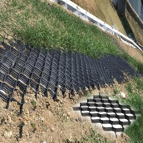 Kanduo JSY Kiesgitter Geo-Bodengitter-Bodenstabilisator, durchlässiges Kiesgittersystem, Waben-Geogitter Geocell-Kies (Size : 2m x 6m (6.5ft x 19.5ft))