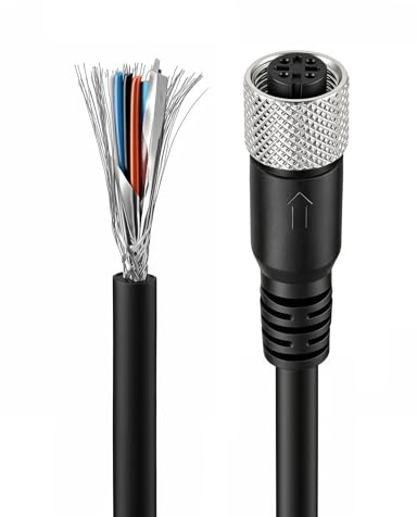 ZBLZGP M12 A-Coded 4 Pin Female Sensor Cable, Shielded Industrial Signal Wire for IO Link Profibus Device Network, Actuator Industrial Camera Connection Cable 2M(6.6FT)