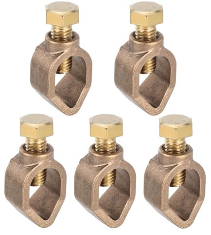 sourcing map Ground Rod Clamp Grounding Clamps 1/2 Wire Connector Great for Pipes Range Pack of 5