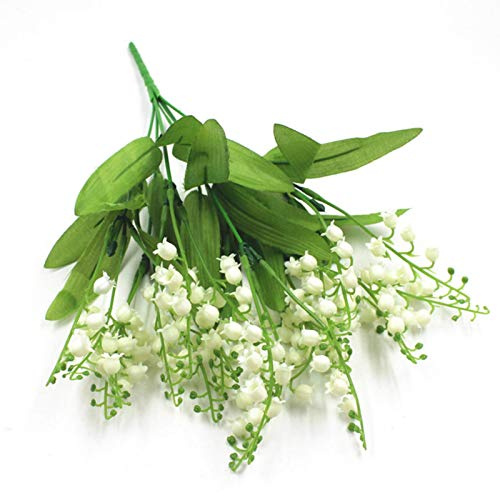 Valley Artificial Flowers, Artificial Lily of The Valley Flowers, Silk Lily of The Valley Stems, Wedding Decoration Bridal Bouquet for Home Garden offiice Decoration