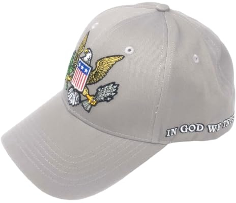 Pinnacle Awards Canada JP's Baseballkappe, Baumwolle, Motiv: GreatEagle, Stickerei, Snapback, Hut, Hellgrau, Hellgrau, Einheitsgr��e