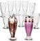 MamboCat LONDON Lot de 12 coupes à glace, hautes, avec pied, en verre, 350 ml, coniques en relief, pour dessert, milkshakes, café glacé, cocktails et fruits