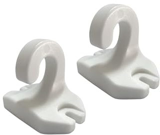 TENDAGGIMANIA Haken aus PVC, zur Befestigung der Markise, fallarmmarkise, Zubehör Befestigung Vorhang Geländer, 2 Stücke - Farbe: Weiß