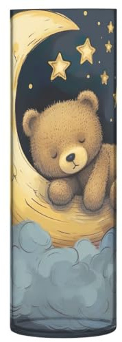 JUMBEAR Vase Der kleine Bär unter dem Mond für Blumen, transparente Vase, rustikale Heimdekoration für modernes Bauernhaus, ideales Regal, Tisch und Eingangsdekoration