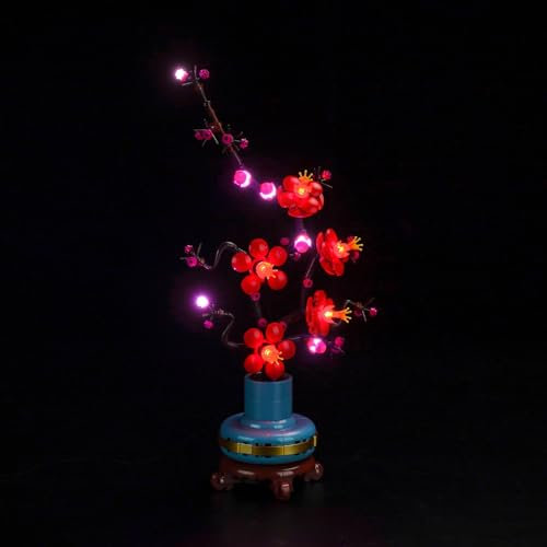 BrickBling Kit de luz compatible con Lego Plum Blossom 10369, juego de iluminación decorativa compatible con Lego Icons Flor de Ciruelo Flor Decoración Juguetes creativos