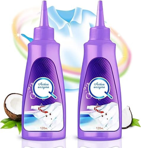 2024 Neu Fleckenentferner Kleidung,Wäschepflege Fleckenentferner Fleckenspray,Aktiv Enzyme Flüssigwaschmittel,Teppichreiniger Fleckenentferner Weiße Wäsche (2)