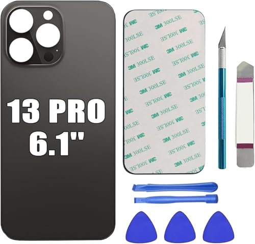 Remplacement du Couvercle de Verre Arrière pour iPhone 13 Pro 6,1'' avec Kit d'Outils de Réparation (Graphite)