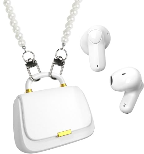 Kopfhörer Kabellos Bluetooth In-Ear Earbuds – Stylische Ohrhörer mit Mini Handbag Ladecase, zum Umhängen wie Handtasche, 22h Spielzeit, Geschenkidee für Damen & Teens