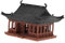 Alipis Décorations De Pavillon Mini-Statue De Pavillon Pagode Japonaise D'aquarium Pavillon Chinois Miniature Pavillon Abri Poisson en Résine Figurines De Pots De Fleurs Plastique Brown