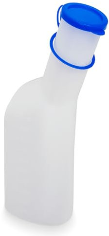 ARNOMED® PP Urinflasche für Männer 1L - Urinflaschen für Unterwegs mit Verschlusskappe - Eckige Harnflasche für Männer - Pinkelflasche für Notfälle - Urinente mit hohem Fassungsvermögen - Ente Urin