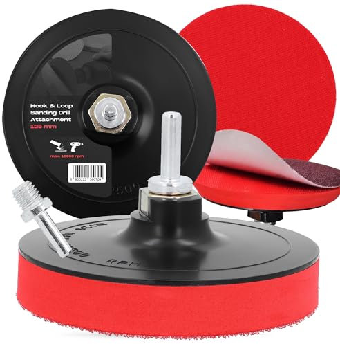 Plateau Polissage 125x20 mm M14 Support Boucle Perceuse Meuleuse Angle Disque Abrasif Tampon Éponge Ponçage Polissage Bois Métal Voitures Bateau Moto Sols