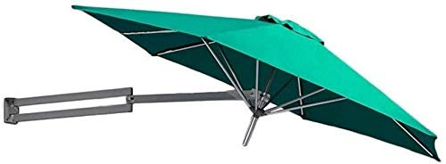 PLMNBQWE Sombrillas de 2,5 m para balcón, Patio, Muebles de jardín, sombrilla de Pared Cuadrada, voladiza, inclinable, con Poste de Metal