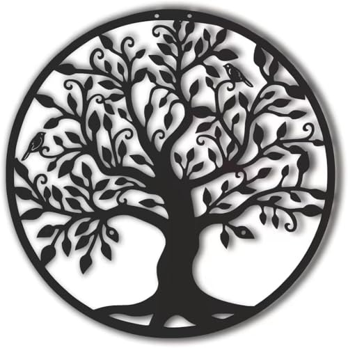 Lebensbaum, Lebensbaum Wanddekoration, Metall Baum des Lebens Wanddekoration Silhouette Kunst für, Geeignet für Büro, Wohnzimmer, Garten, Schlafzimmer (50 * 50cm)