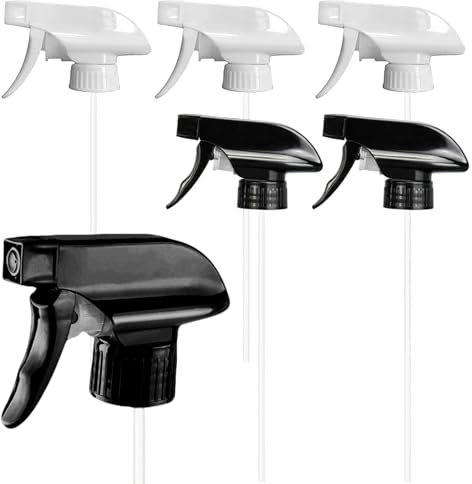 MXYZQDE 6pcs Sprühkopf, 3 weiß und 3 schwarz Sprühkopf für Flaschen, Water Spray Bottle SprüHkopf für Sprühflasche, passend für Friseursalons und Haushaltswaren