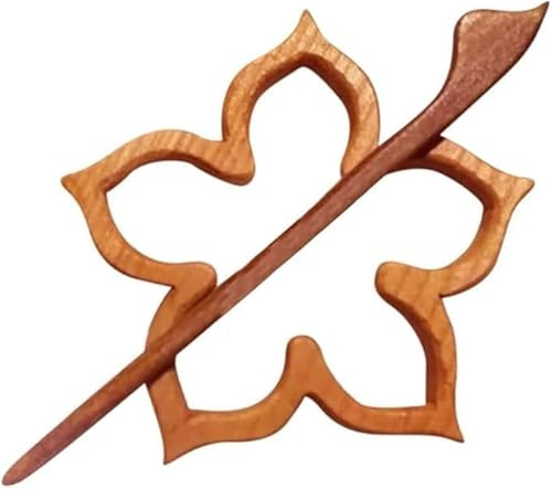 Holz-Blumen-Gänseblümchen-Muster-Brosche, niedliche Brosche für Mädchen und Jungen, Schalnadel, Schließe, Anstecknadel, Geschenk für Frauen, Damen, Mädchen (Braun)