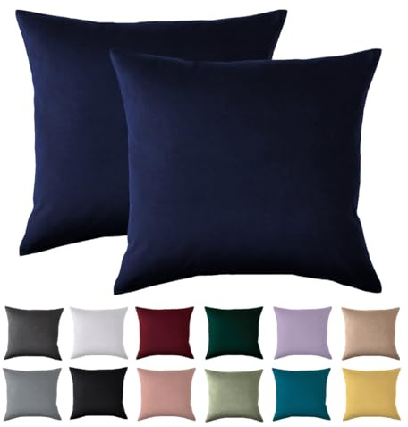 Beqnat Kissenbezug 40x40 2er Set, Blau, 100% Mikrofaser | Kopfkissenbezug 40 x 40 cm Für Kissen, kissenhüllen 40x40 mit Reißverschluss, Bügelfrei & Knitterfrei, Waschbar bis 60°