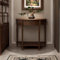 SEIFE Console Demi-Lune,Console en Bois Massif,Console avec tiroirs de Rangement,Table de canapé Demi-Ronde, décoration de Couloir et d'entrée(Dark Walnut,23.6x11.8x31.5in)