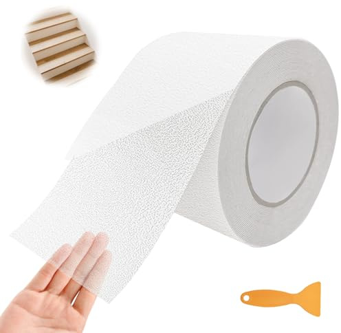 ROEOWENE Antirutsch Klebeband Treppe Transparent 10cmx10m Antirutsch Band | Selbstklebend für Treppenstufen Außen Wasserdicht Antirutschband Anti Rutsch Streifen Transparent Anti Slip Tape Stairs