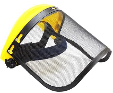 Face Shield - Protective Aid Shield with Help Adapter - Adjustable Safety Visor - Helmet - Wire Mesh Shield for Wood Logging, Trimming, Brush Cut - Men and Women's arborist Equipment