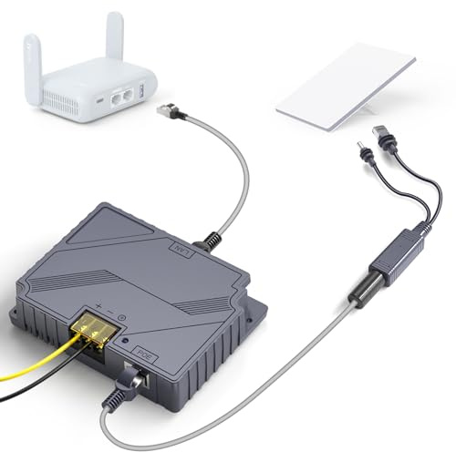 XLTTYWL® 150W 9-36V PoE Injektor & Splitter für Starlink Mini 12V/24V | Für Mini/Mini X, 150W GigE PoE, 9-36V DC, kein Kabelschneiden, ESD-Schutz, ideal für Wohnmobil, Boot & SUV.
