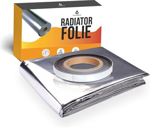 Film pour radiateur 750 cm x 50 cm + ruban magnétique - Aimants en film pour radiateur - Réduisez votre consommation de gaz - Film réfléchissant pour radiateur - Double isolation - Film de radiateur