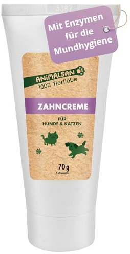 Zahncreme zur Pflege von Zähnen & Zahnfleisch, Hund & Katze, 70 g | Enzymatische Zahnpasta – für tägliche Zahnpflege und frischen Atem