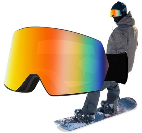 Snowboardglasögon – snowboardglasögon – anti-dimma dubbelskikt skidglasögon för barn, ungdomar, pojkar och flickor, för män, kvinnor, vuxna, ungdom