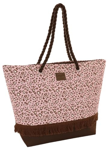 Camomilla Milano Borsa Mare Donna, Borsa Spiaggia, Tessuto, Collezione Leo, Misura L, Colore Rosa