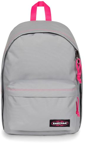 Eastpak Out of Office Rucksack 27L (44 x 29,5 x 22 cm), Laptopfach 13–15 Zoll, wasserabweisender Schul- & Arbeitsrucksack, robuster Tagesrucksack mit gepolsterten Trägern - KONTRAST GREY PINK