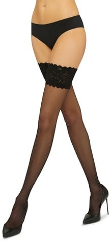 Wolford Satin Touch 20 Stay-Up For Women Small Black