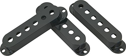 DiMarzio DM 2000BK Vintage Strat Pickup Cover, Abdeckungen für Tonabnehmer, 3er Set, Schwarz