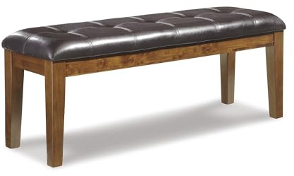 Signature Design by Ashley Ralene Tufted Upholstered Dining Room Bench, Medium Brown